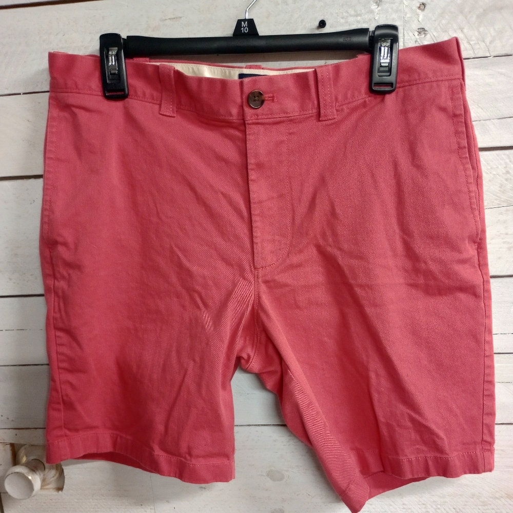 J. Crew Shorts Mens 33 Salmon Pink Flat Front Lightweight Chino Coastal Vacation